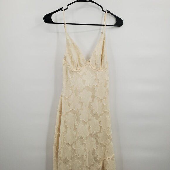 Princess Polly Cyrene Maxi Dress Women Size US 4 NWT Asymmetrical Hem Lemon - Picture 4 of 14